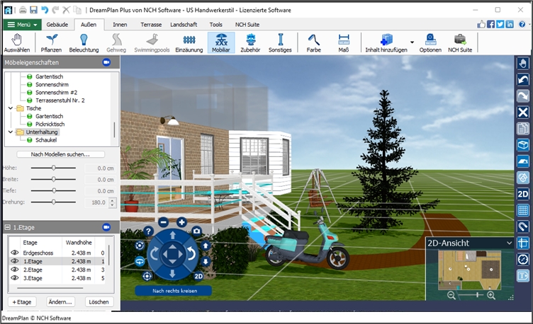 DreamPlan Haus Design Software Terassendesign screenshot