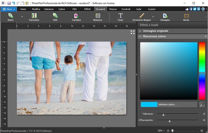 Schermate della nuova interfaccia del software di fotoritocco PhotoPad