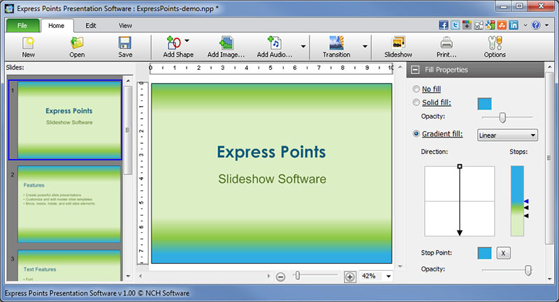 which presentation software element can you use to control