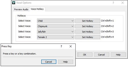 voxal voice changer hotkey inverted